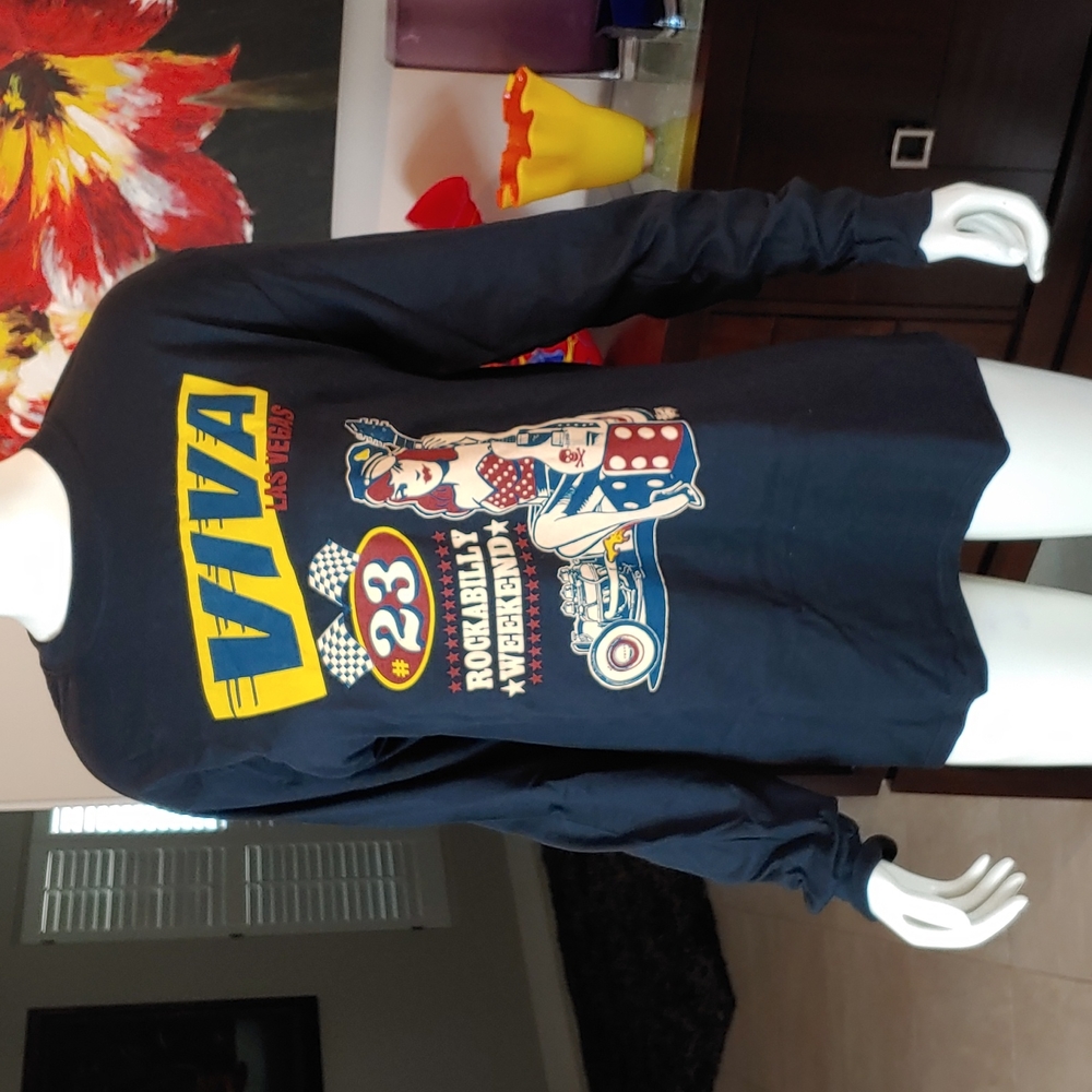 Women's Viva Las Vegas Rockabilly Weekend 23 Black Size Med Long Sleeve T-Shirt